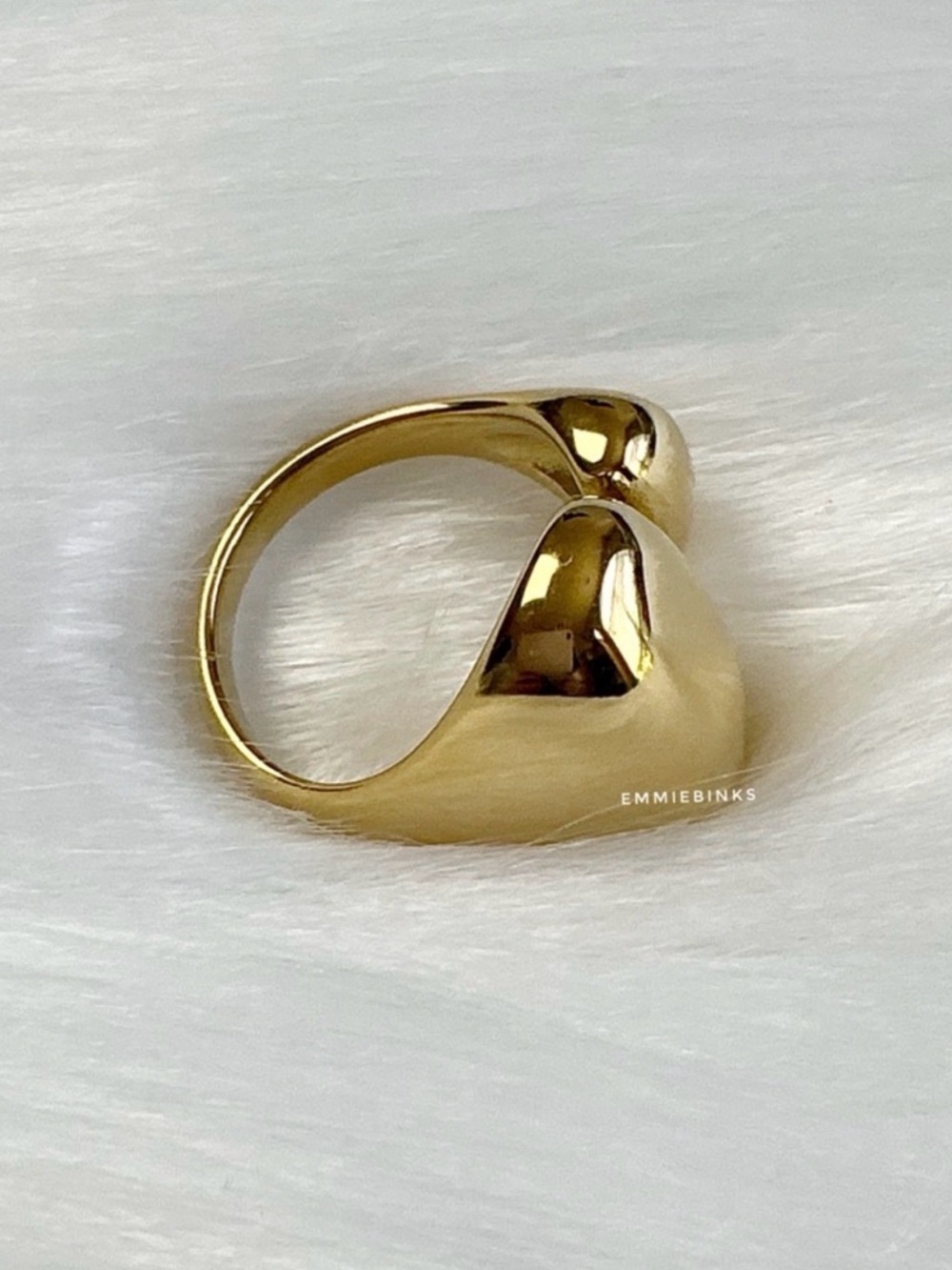 New Anthropologie Golden Molten Metal Statement Ring ~ 18KGP Open Ring - Picture 4 of 15
